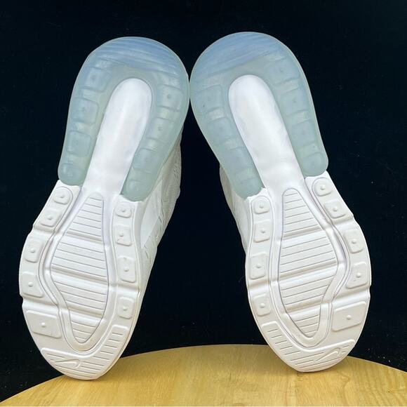Nike Air Max 270 GS White Metallic Silver Shoes Sz 5.5Y NEW 943345-103 (7 Wmns) - Picture 9 of 9